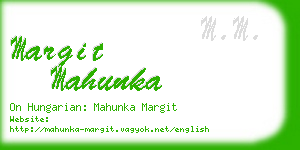 margit mahunka business card